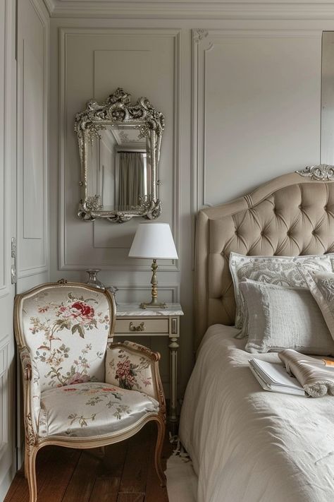 23 French-Girl Inspired Small Bedrooms to Enchant and Inspire ��– Everyday Inspo French Aesthetic Bedroom, French Apartment Bedroom, Parisian Modern Bedroom, Chic Small Bedroom, Regency Bedroom, Parisian Modern, Wrought Iron Bed Frames, French Bedroom Decor, French Style Bedroom