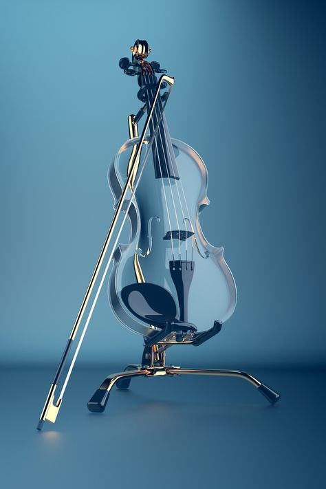 REDSHIFT on Behance 3d Tipografi, Hp Oc, Violin Art, Violin Design, Instruments Art, Airplane Fighter, Back Ground, Seni 3d, Musical Art