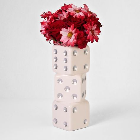 PRICES MAY VARY. ROLL THE DICE: Perfect for someone who loves funky home decor, our Triple Dice Vase is a retro-maximalist artistic masterpiece. This nostalgic vase stands 3 dice tall with a 2.75” width opening. Get creative and style a themed botanical arrangement for your next party or treat yourself to Flower Friday! MAXIMALIST FUNKY DECOR: Shake up your interior design with ceramic dice magic. Display your favorite flower arrangements throughout your home. Funky room decor aesthetic customiz Funky Room Decor, Decor For Desk, Funky Room, Cool Room Decor, Ceramic Flower Vase, Vase Home Decor, Ceramic Mosaic Tile, Funky Decor, Funky Home Decor