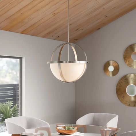 AllModern Raine 3 - Light Shaded Globe Chandelier & Reviews | Wayfair Simple Chandelier, Chandelier Metal, 3 Light Chandelier, Geometric Chandelier, Globe Chandelier, Metal Chandelier, Drum Chandelier, Chandelier For Sale, Beachcrest Home