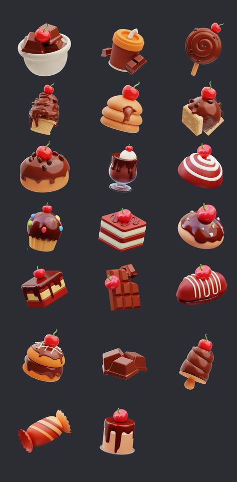 3D Icon World Chocolate Day Blender 3d Art Food, Blender Objects, Blender 3d Art, Happy World Chocolate Day, Food 3d, World Chocolate Day, Blender Food, 3d Chocolate, 3d Art Projects