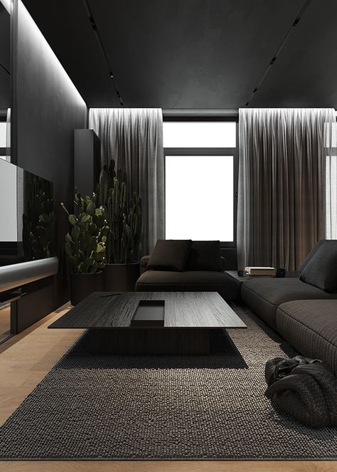 Dark Interior Design, Dark Modern, Dark Living Rooms, Elegant Living Room Design, تصميم للمنزل العصري, Appartement Design, Dark Home, Dream House Rooms, Style Deco