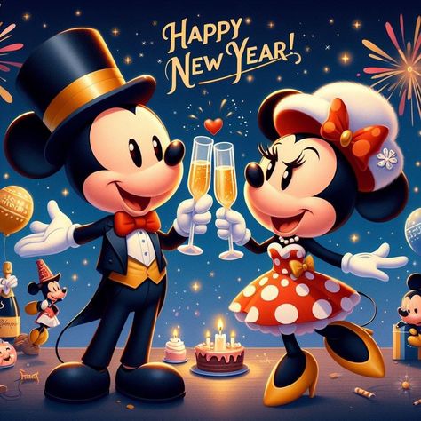 Disney Merry Christmas, Mickey And Minnie Mouse, Mickey And Minnie, Happy New, Happy New Year, Minnie Mouse, Merry Christmas, Disney, Christmas