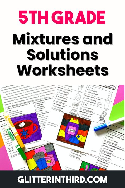 Teaching Mixtures And Solutions, Mixtures And Solutions 5th Grade, Fun Science Activities, Mixtures And Solutions, Fifth Grade Writing, 5th Grade Worksheets, Fifth Grade Math, Teacher Support, 5th Grade Science