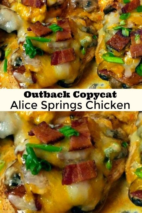 Outback Steakhouse Alice Springs Chicken - Aunt Bee's Recipes Outback Steakhouse Alice Springs Chicken, Alice Springs Chicken Outback, Alice Springs Chicken, Honey Mustard Recipes, Homemade Honey Mustard, Mustard Recipe, Outback Steakhouse, Spring Chicken, Copycat Restaurant Recipes