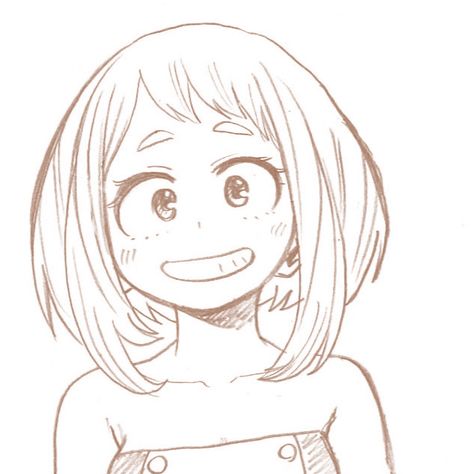 Easy Mha Drawings, My Hero Academia Drawing Sketch, Mha Drawings, People Drawings, Ochaco Uraraka, Mha Stuff, Cute Sketches, Ochako Uraraka, Manga Panels