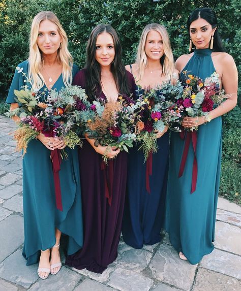 Fall Bridesmaid Dress Colors, Navy Bridesmaids Dresses, Jewel Tone Bridesmaid, Mumu Wedding, Navy Bridesmaids, Fall Bridesmaids, Fall Bridesmaid Dresses, Navy Bridesmaid Dresses, Teal Wedding