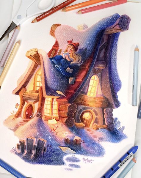 Poopikat on X: "❄️A little House in The Snow❄️🤍 https://t.co/8f06r3AzTv" / X Poopikat Illustration, Posca Illustration, Drawing Snow, House In The Snow, Pencil Crayon, Love Drawing, White Blanket, Watercolour Paper, Little House