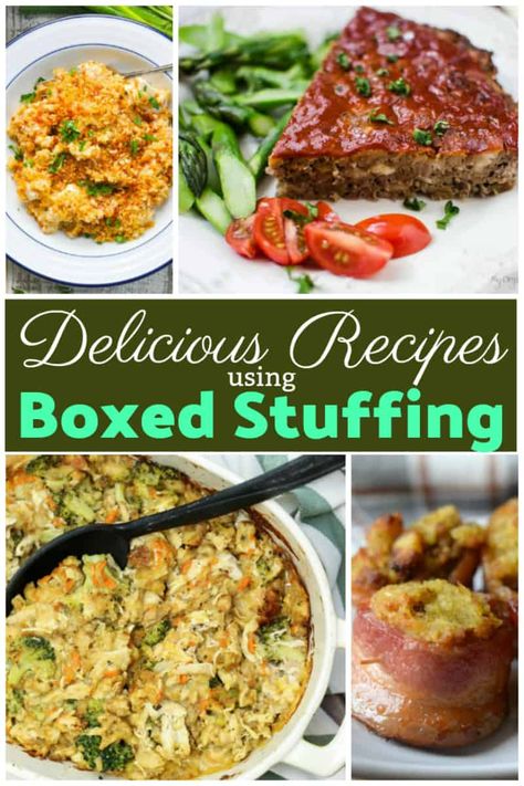 Recipes Using Boxed Stuffing Boxed Stuffing Recipes Ideas, Stuffing Mix Recipes, Boxed Stuffing, Stove Top Stuffing Meatloaf, Stove Top Stuffing Recipes, Homemade Stuffing Recipes, Traditional Bread Recipe, Best Stuffing Recipe, Easy Stuffing Recipe