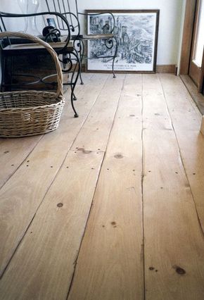 To Paint Or To Stain… That Is The Question! Again, love the soft stained wide boards- so beautiful Wide Plank Laminate Flooring, Renovation Parquet, Pine Wood Flooring, Rustic Wood Floors, Eastern White Pine, Wood Floor Kitchen, Rustic Flooring, Wood Floors Wide Plank, Wide Plank Flooring