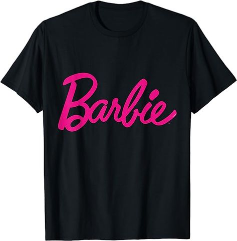 Official Barbie item - exclusive Amazon design. Available in different colours and sizes. Good wearing comfort, round neckline in a slim fit. Lightweight, Classic fit, Double-needle sleeve and bottom hem Get It Here!! Barbie Store, Barbie Sweatshirt, Barbie Top, Barbie Logo, Rose T Shirt, Black Barbie, Mattel Barbie, Pink Logo, Uk Fashion