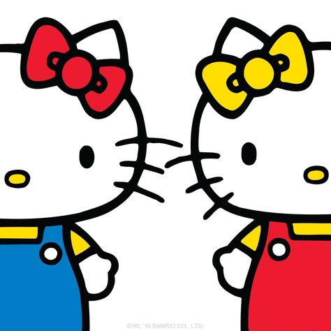 Hello kitty & Mimmy Halloween Duos, Hello Kitty Clothes, Hello Kitty Aesthetic, Hello Kitty Characters, Friends Wallpaper, Drawings Of Friends, Cat Icon, Hello Kitty Pictures, Hello Kitty Plush