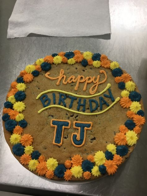 Cookie Cake For Men, Birthday Cookie Cake Designs For Men, Message Cookies, Everyday Cakes, Letter Cakes, Cake Design For Men, Cookie Cake Designs, Giant Chocolate Chip Cookie, Square Cookies