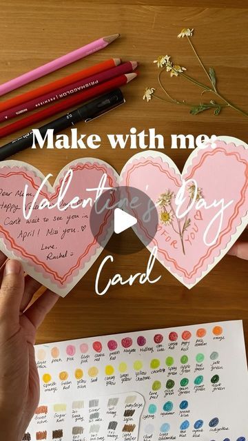 Rachel Kim | Artist and Illustrator on Instagram: "Sharing how I decorated my card template for Valentine’s Day (or in this case - Galentine’s Day to my mum!) 💞 No difficult folding required for this one 😌 Make with my template (link in bio), or make your own! - Enjoy xx ~ RK . . . #diycard #makeyourowncard #valentinesdaygift #handmadecard #handmadecardforsale #cardtemplate #loveheartcard #rachelkimartist" Make Your Own Card, February 9, Illustrators On Instagram, Diy Cards, Paper Goods, Card Template, I Card, Card Ideas, Make Your Own