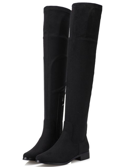 Black Flat Knee High Boots, Flat Knee High Boots, Black Suede Knee High Boots, Knee High Boots Winter, Knee High Boots Flat, Black Winter Boots, Womens Black Booties, Black High Boots, Wardrobe Goals