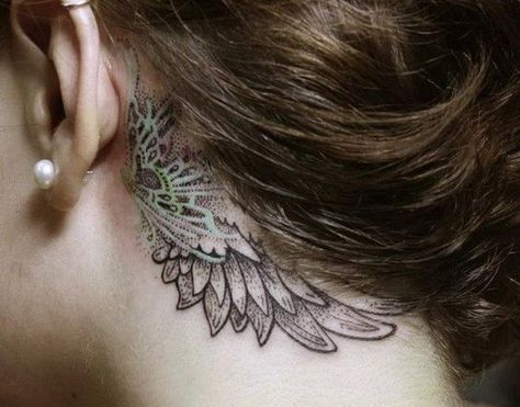 32 Tattoos Behind the Ear – The Pros and Cons Prettiest Tattoos, Tattoos Masculinas, Tattoo 2017, Nape Tattoo, Behind Ear Tattoos, Sunflower Tattoo Shoulder, Side Neck Tattoo, Neck Tattoos Women, Wing Tattoo