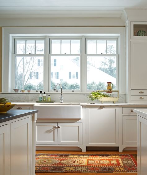 Window Over Kitchen Sink, Windows Farmhouse, Window Above Sink, Over Kitchen Sink, Window Over Sink, Window Remodel, Kitchen Sink Window, Single Hung Windows, House Addition