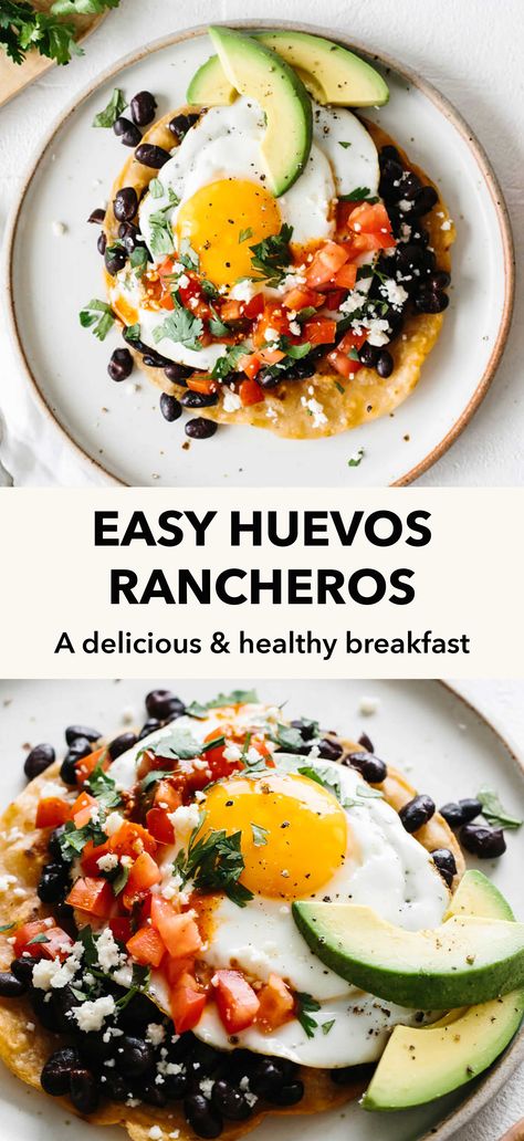 Huevos Rancheros Recipe, Authentic Mexican Recipes, Mexican Breakfast Recipes, Recipes Mexican, Mexican Breakfast, Yummy Healthy Breakfast, Huevos Rancheros, Fresh Salsa, Authentic Mexican