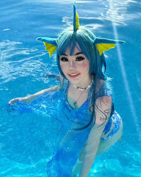 A wild vaporeon has appeared! . 🩵 . #vaporeon #vaporeoncosplay #cosplaygirl #egirl #eveelution #pokemongirl #diycosplay #cosplay #pokemongirl #pokemoncosplay Vaporeon Cosplay, Pokemon Cosplay, Cosplay Diy, Cute Cosplay, Clothing Design, Face Makeup, Pokemon, Drawings, Makeup