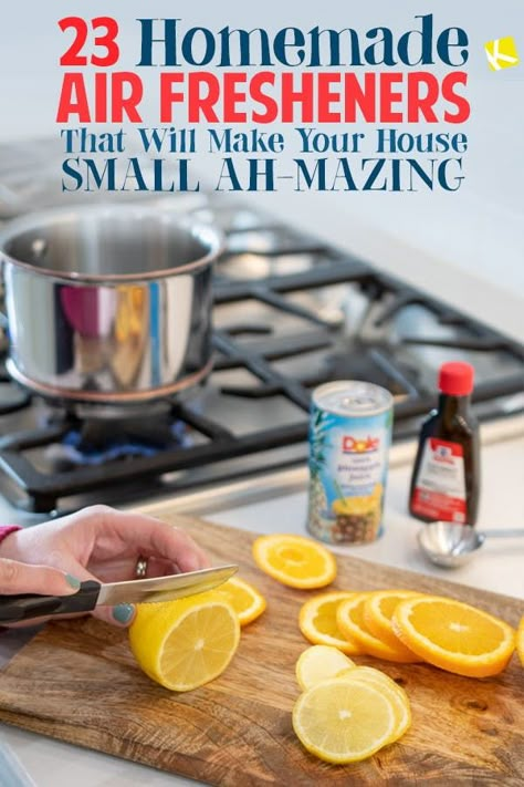 Make Your House Smell Amazing, Homemade Air Freshener, Clean Baking Pans, Potpourri Recipes, Diy Air Freshener, Home Air Fresheners, House Smell Good, Natural Air Freshener, Glass Cooktop