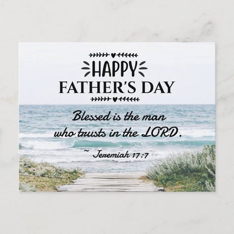 Christian Father's Day Bible Verse Ocean View Postcard Christian Fathers Day Quotes, Fathers Day Bible Quotes, Bible Verse Ocean, Happy Fathers Day Images Pictures, Fathers Day Inspirational Quotes, Fathers Day Bible Verse, Bible Verse Jeremiah, Christmas Greetings Quotes, Hope Scripture