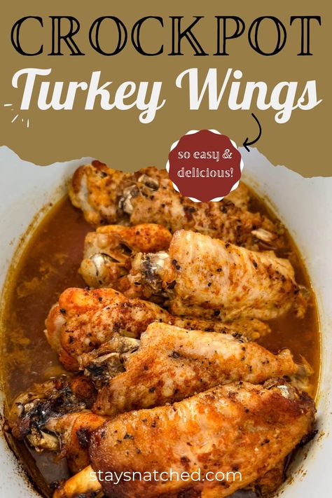 Crockpot Turkey Chops Recipe, Crockpot Turkey Legs Slow Cooker, Crockpot Turkey Wings Recipe, Turkey Legs Crockpot Recipes, Turkey Wing Crock Pot, Glazed Turkey Wings, Smothered Turkey Wings Crockpot Easy Recipes, Slow Cooker Turkey Legs Recipes, Turkey Wings Recipe Smothered Crockpot