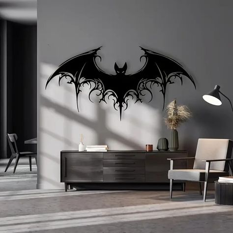 Giant Majestic Bat Metal Wall Art Halloween - Temu Läskig Halloween, Victorian Wall Decor, Uhyggelig Halloween, Gothic Room, Black Wall Decor, Style Marocain, Iron Wall Decor, Stil Boho, Iron Wall Art