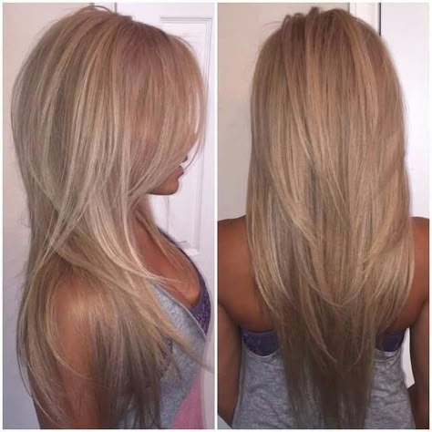 Long Hair V Cut, V Cut Hair, Long Fine Hair, Haircuts For Long Hair With Layers, Smink Inspiration, Ash Blonde Hair, Long Layered Hair, Haircuts For Long Hair, Hair Inspo Color