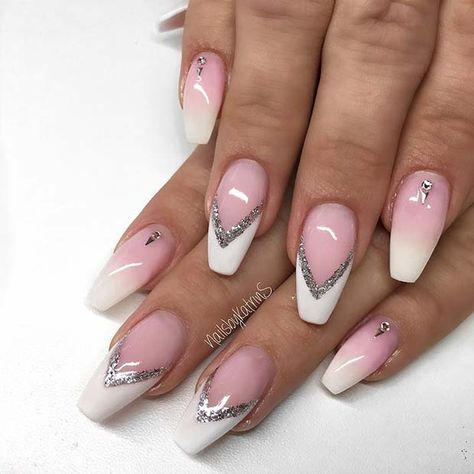 23 Elegant French Tip Coffin Nails You Need to See fine Check more at https://haniastyle.com/french-tip-coffin-nails/ Coffin French Tips, French Tips With Glitter, French Tip Coffin Nails, French Tip Coffin, Coffin French, Nail Summer, White Tip Nails, Glitter French Tips, Elegant Nail Designs