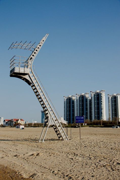 Formby Beach, Water Fountain Design, Stair Ladder, Lifeguard Chair, Observation Tower, Cat Tree House, Lifeguard Tower, Lookout Tower, Fountain Design