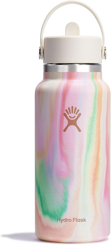 Amazon.com : Hydro Flask 32 Oz Wide Flex Straw Cap Sugar Crush : Sports & Outdoors Hydro Flask Water Bottle, Wide Mouth Water Bottle, Flask Water Bottle, Wide Mouth Bottle, Rollerball Perfume, Hydro Flask, Thermos Bottle, Insulated Stainless Steel Water Bottle, Sugar Rush