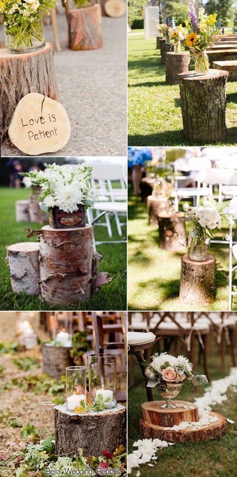 natural wood for wedding aisle runner Simple Country Wedding Ideas, Rustic Country Wedding Decorations, Ceremony Decorations Outdoor, Wedding Ceremony Decorations Outdoor, Backyard Wedding Ceremony, Deco Boheme Chic, Wedding Isles, Aisle Runner Wedding, Wedding Ceremony Ideas