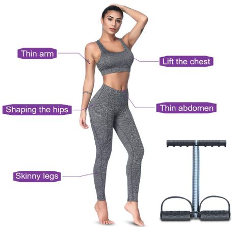 COVVY Elastic Sit Up Pull Rope Spring Tension Foot Pedal Abdomen Leg Exerciser Tummy Trimmer Equipment Bodybuilding Home Gym Arm Waist Sport Fitness Stretching Slimming Training Tummy Trimmer Exercises, Abdominal Exercises For Men, Tummy Trimmer, Reduce Thigh Fat, Exercise To Reduce Thighs, Waist Trimmer, Thigh Fat, Workout Regimen, Fit Couples