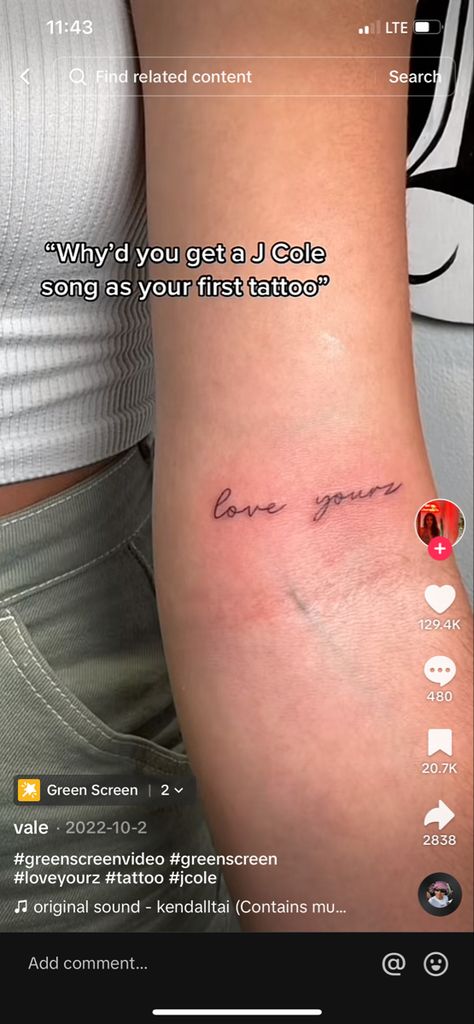 Love Yourz Tatoos, Love Yourz Tats J Cole, Love Yourz J Cole Tattoo Collar Bone, Beauty In The Struggle Tattoo J Cole, J Cole Love Yours Lyrics Tattoo, Lyrics Tattoos For Women, Self Love Quote Tattoos For Women, Love Yourz Tattoo Ideas, Song Lyric Tattoos For Women