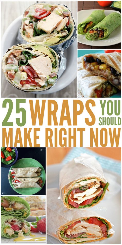 Wrap Recipes You Need to Try Sandwich Recipes Wraps, Ole Wraps Recipes, Wraps On The Go, Easy To Make Wraps, Filling Wraps For Lunch, Quick And Easy Wraps, Ingredients For Wraps, Tasty Wrap Recipes, Toasted Wraps Recipes