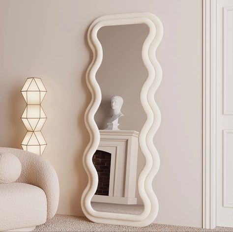 Arched Floor Mirror, Arch Floor Mirror, Wavy Mirror, Wooden Mirror Frame, Yellow Cushions, Body Mirror, Length Mirror, Standing Mirror, Full Length Mirror