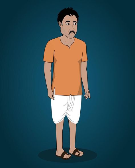 Indian village farmer cartoon character design for 2d animation 2d Animated Characters, Village Man Cartoon Character, 2d Cartoon Character Design, Farmer Cartoon Character, Village Animation, 2d Animation Characters, Farmer Character Design, Cartoon Background Images, 2d Cartoon Character