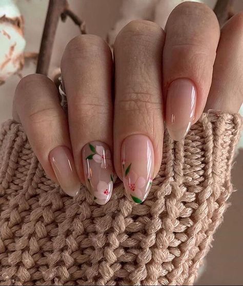 Manikur Kuku, Nagel Inspo, Floral Nails, Pretty Acrylic Nails, Minimalist Nails, Short Acrylic Nails, Nail Arts, Best Acrylic Nails, Flower Nails