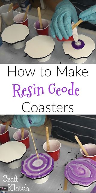 Diy Resin Coasters, Geode Coasters, Coasters Resin, How To Make Resin, Epoxy Resin Diy, Resin Geode, Coaster Crafts, Resin Crafts Tutorial, Cup Coasters