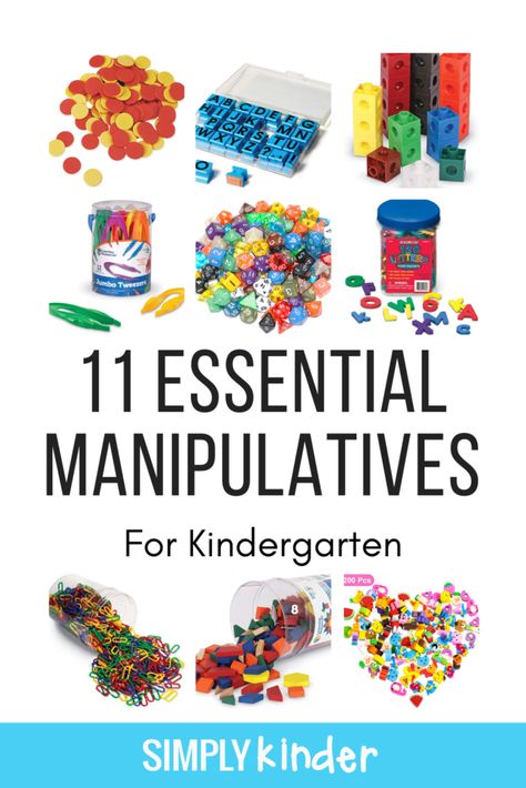 11 Must Have Manipulatives for Teaching Manipulative For Kindergarten, Preschool Math Manipulatives, Manipulatives For Preschool Center Ideas, Manipulative For Preschool, Kindergarten Manipulatives Center Ideas, Math With Manipulatives, Prek Manipulative Ideas, Small Manipulatives Preschool, Kindergarten Math Manipulatives