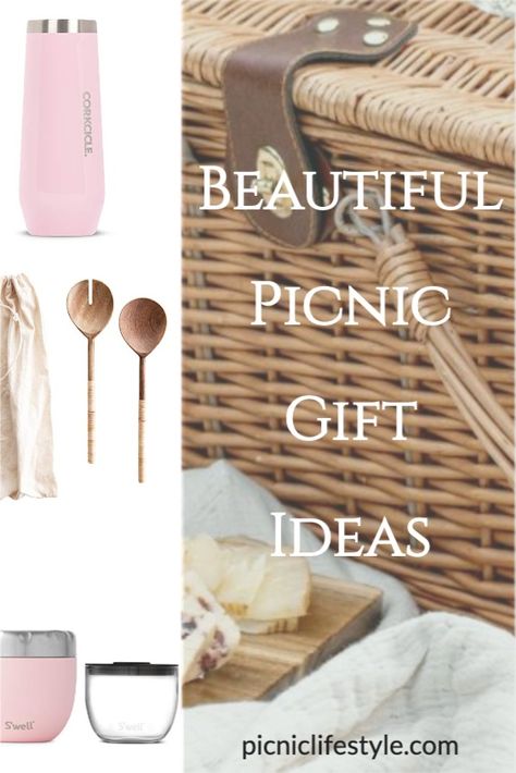 Beautiful picnic gift ideas for picnic lovers. From gorgeous picnic gift baskets to practical and stylish picnic accessories. Picnic Theme Gift Basket Ideas, Picnic Accessories Ideas, What To Put In A Picnic Basket Gift, Picnic Themed Gift Basket, Picnic Basket Raffle Ideas, Picnic Basket Gift Ideas Diy, Picnic Gift Ideas, Picnic Gift Basket Ideas, Picnic Basket Gift Ideas