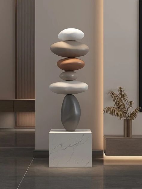 Creative Home Decor Large Stone 80CM Glowing Stone Statue Indoor Feng Shui Sculpture Creative Home Decor Living Room Accessories - AliExpress Indoor Statues Home Decor, Feng Shui Aesthetic, Modern Sculptures & Statues, Artifacts For Home Decor, Ahmed Mekky, Modern Sculpture Contemporary, Living Room Sculpture, Indoor Sculpture, Modern Statue