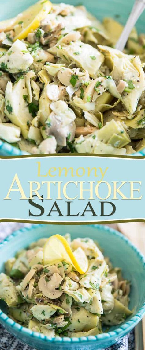 Pasta Salad Recipes Cold, Artichoke Salad Recipes, Artichoke Bottoms, Artichoke Salad, Artichoke Recipes, Cucumber Recipes Salad, Recipes Pasta, Lost 100 Pounds, Healthy Foodie