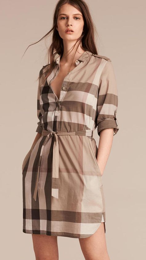 Burberry Check Cotton Shirt Dress Checks Design Pattern, New Frock, Shirt Dress Pattern, Burberry Dress, Burberry Shirt, British Outfits, Cotton Shirt Dress, Frock Design, Dress Shirts For Women