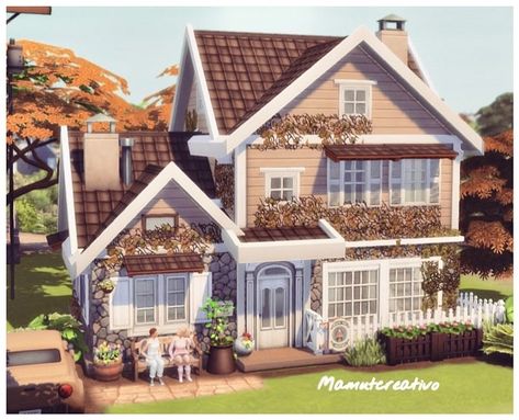 Loft House Exterior, Lotes The Sims 4, Sims 4 Family, Sims 4 House Plans, Sims 4 House Building, Suburban House, Sims 4 House Design, Casas The Sims 4, Sims Building