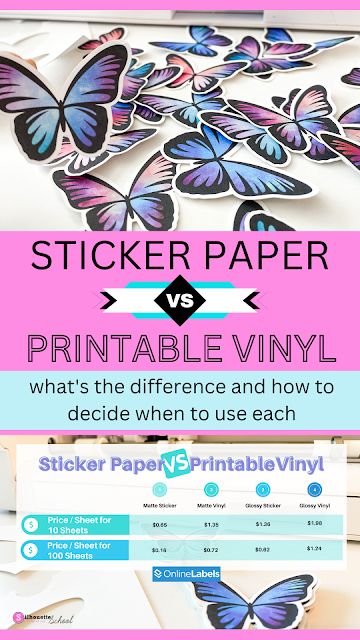 Best Sticker Paper, Cameo Silhouette Projects, Make Stickers With Cricut, Paper Patterns Design, Printable Vinyl Sticker Paper, Cricut Stickers, Silhouette School Blog, Printable Sticker Paper, Diy Stencils