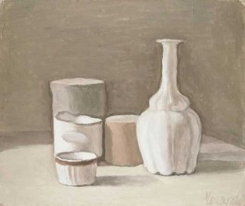 Giorgio Morandi, Natura Morta (Still Life), 1956 Famous Still Life Paintings, Giorgio Morandi, Slow Art, Magic Realism, Italian Painters, Still Life Drawing, Italian Artist, Life Drawing, Still Life Painting