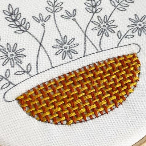 Flower Basket Embroidery, Basket Embroidery, Knitting Room, Beginner Embroidery Kit, Easy Patterns, Hand Embroidery Kits, Diy Embroidery Patterns, Hand Embroidery Videos, Hand Embroidery Kit