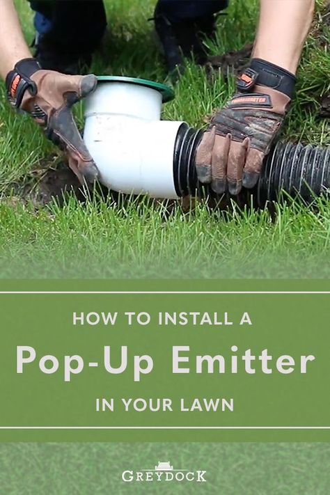 If you need to improve your downspout drainage, consider installing a pop-up emitter. This affordable DIY project won’t take longer than an afternoon for even an inexperienced do-it-yourselfer. Pop Up Drain Emitter, Downspout Drainage, Water Collection System, Landscape Drainage, Drained Battery, Yard Drainage, Drainage Solutions, Water Collection, Diy Installation