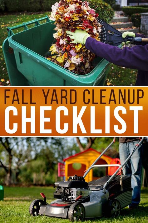 Fall Yard Work, Fall Cleaning Checklist, Yard Cleaning, Fall Landscaping, Yard Cleanup, Fall Yard, Trees For Front Yard, Landscape Steps, Fall Clean Up